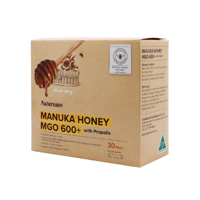 【新品上市】Natureaus 澳洲純淨麥蘆卡蜂蜜600+ (每盒30入)