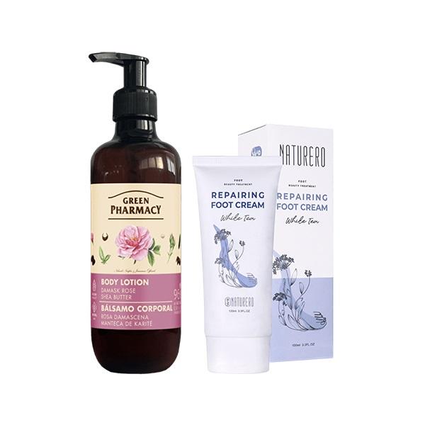 Green Pharmacy草本肌曜 身體乳400ML 任1入+植淨林 密集修護嫩足霜100ml