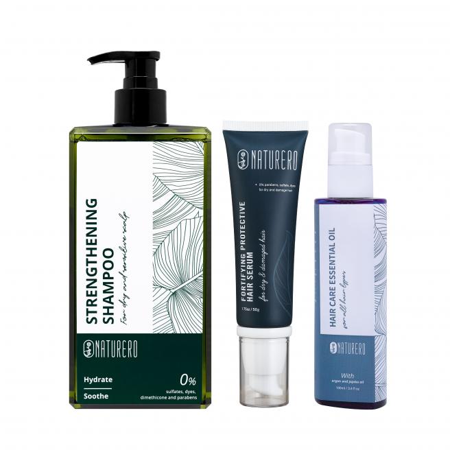 Naturero植淨林 強健洗髮精400ml 任1入+輕盈有感髮絲精華油100ML + 瞬效修護髮絲精華升級版50G