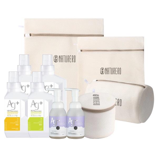 Naturero植淨林 銀離子抗菌洗衣精1000ml任4入 +銀離子貼身衣物手洗精200ML 2入  贈植淨林洗衣袋4件套