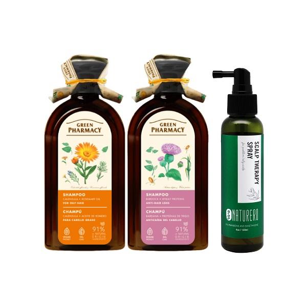 Green Pharmacy草本肌曜 草本強健洗髮350ml 任2入 +植淨林 舒活頭皮精華噴霧120ml